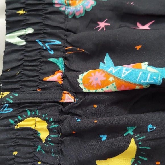 TruthNYC Pants, Size Large Black w/ Various Stylized Hearts, Wide Leg, Pockets - Picture 7 of 8